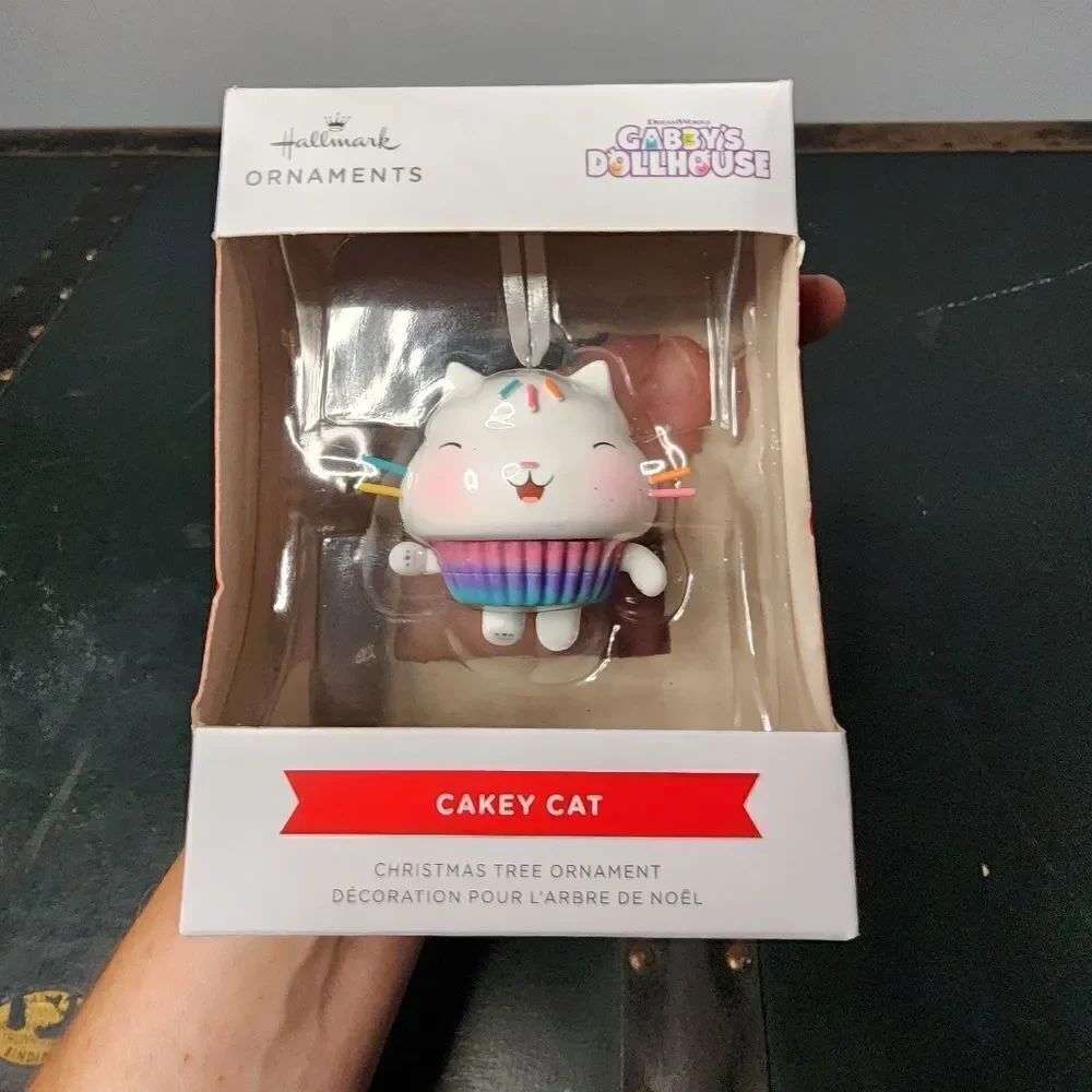 Hallmark Gabby's Dollhouse Cakey Cat Red Box Christmas Tree Ornament 2022